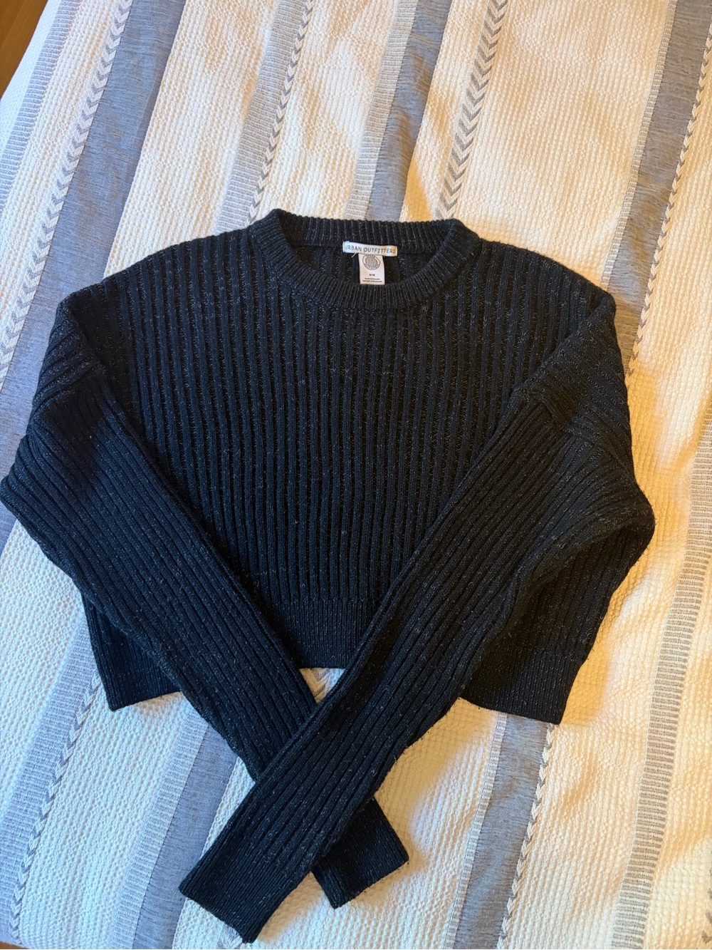 Urban Outfitters Black Ribbed Crewneck Sweater